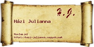 Házi Julianna névjegykártya